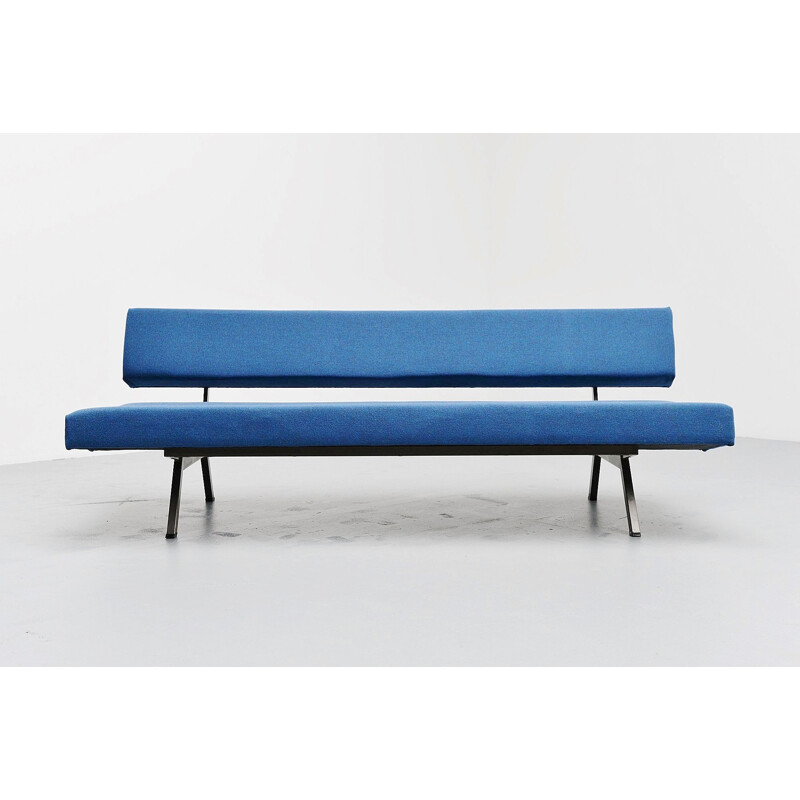 Vintage blue daybed sofa Dutch 1960