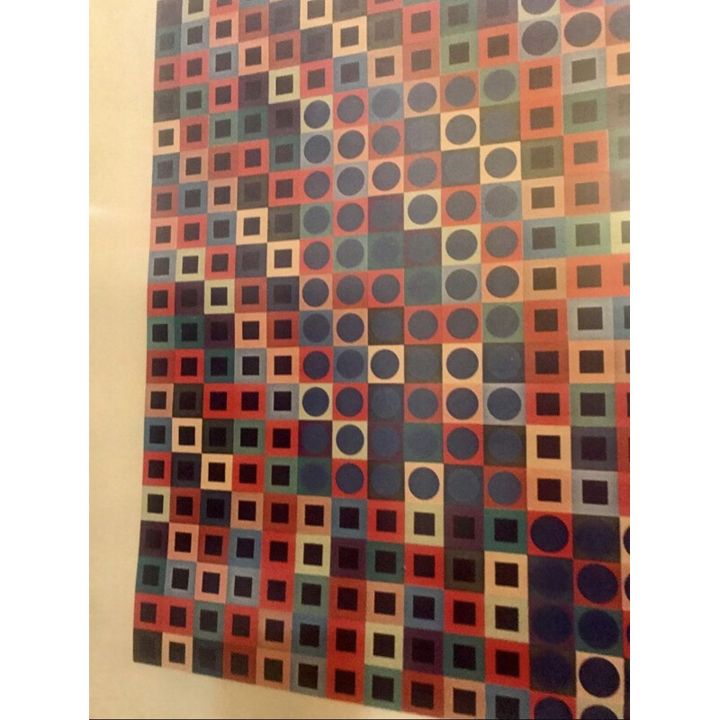 Lithograph vintage by Vasarely 1970s
