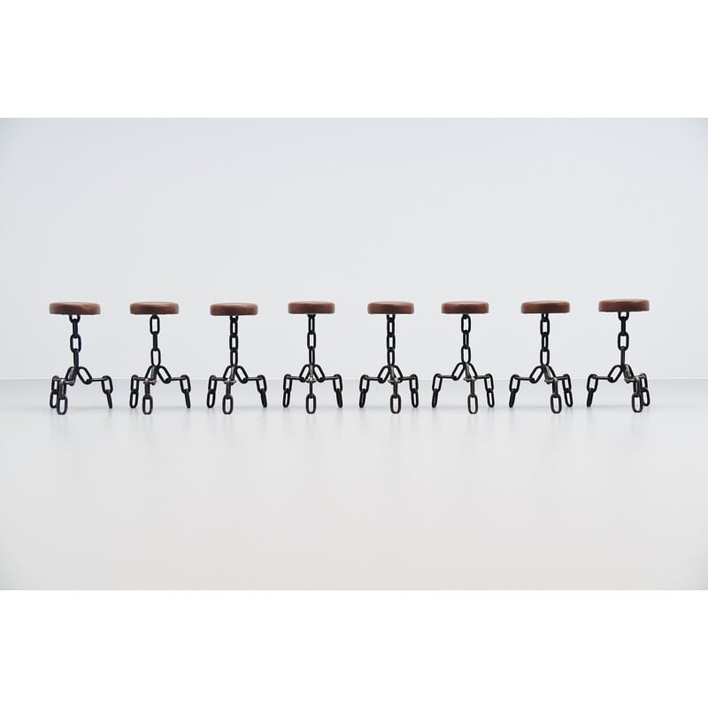 8 Vintage Franz West brutalist stools Holland 1970