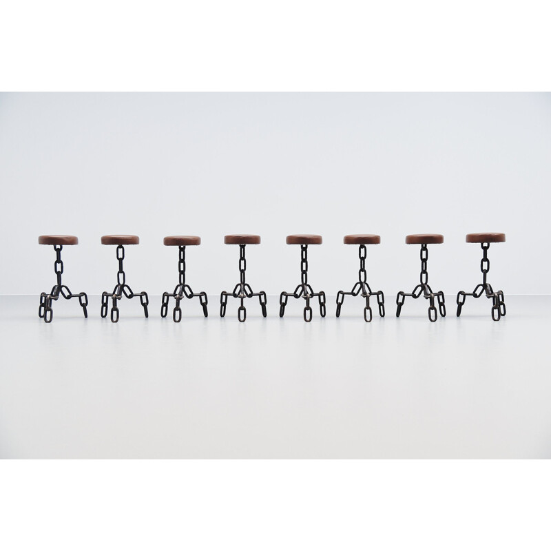 8 Vintage Franz West brutalist stools Holland 1970