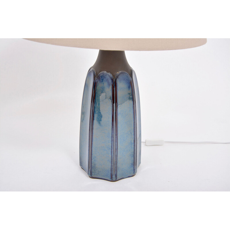 Pair of vintage Tall Blue Stoneware Table Lamps 1042 by Einar Johansen for Søholm