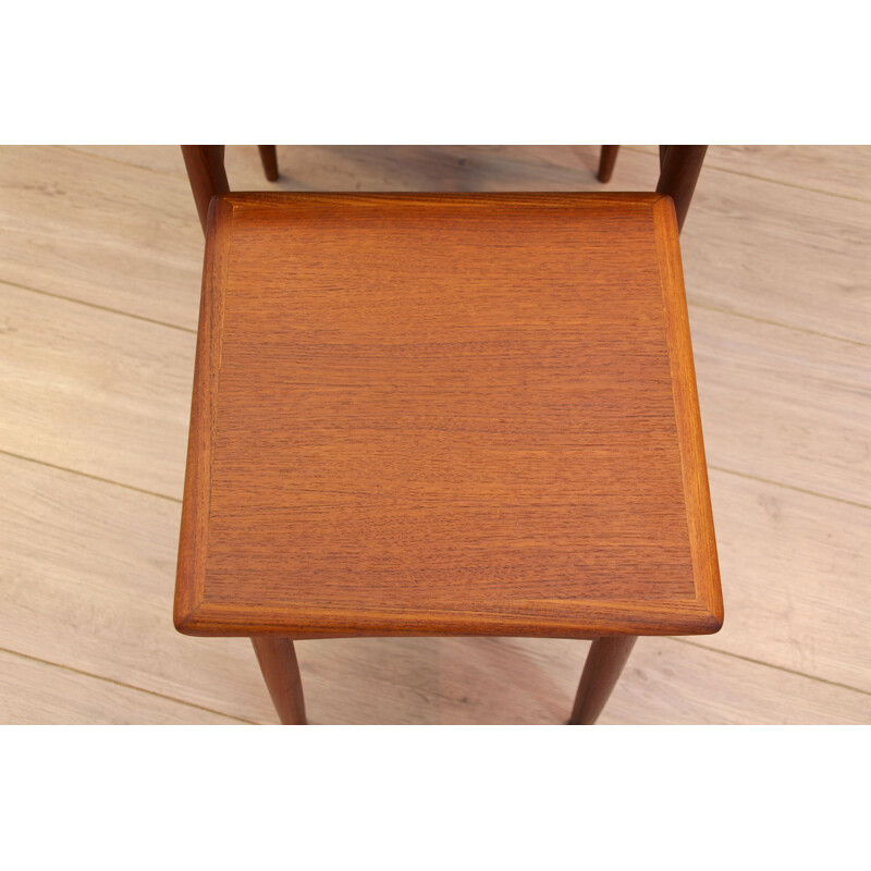 Set of 3 nesting tables in teak Danish 1960s