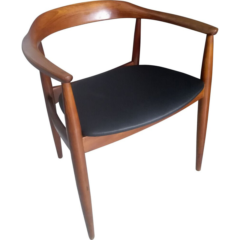 Vintage teakhouten fauteuil van IllUM Wikkelso voor Niels Eilersen, Denemarken, 1960