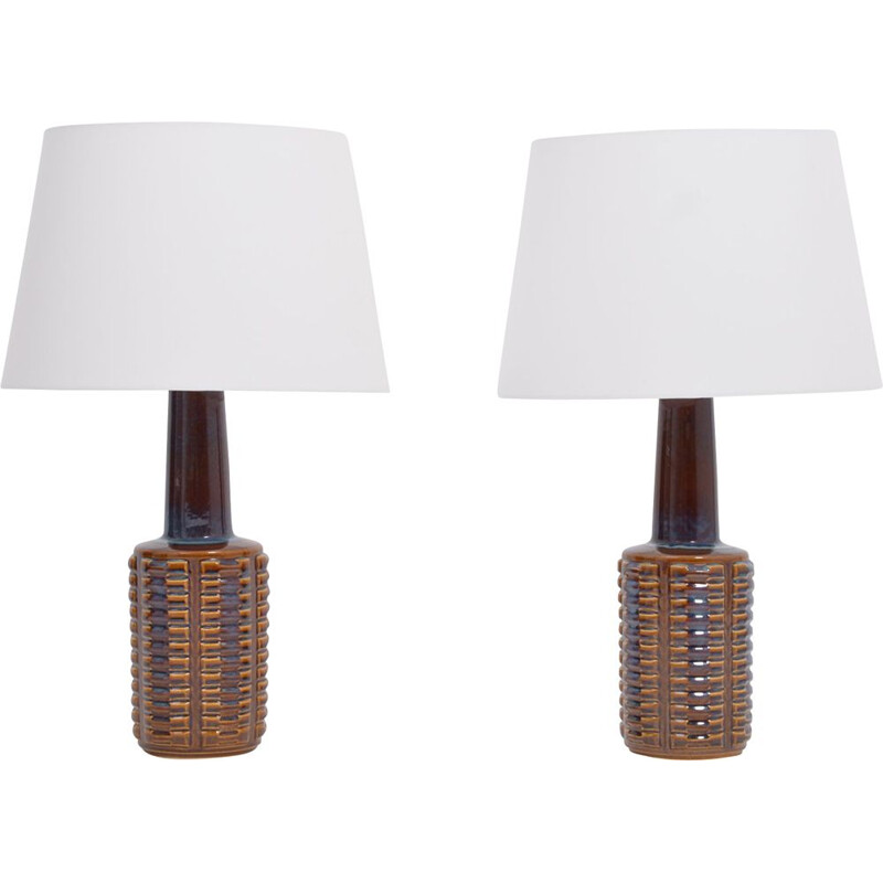 Pair of Tall Vintage Ceramic Table Lamps by Einar Johansen for Soholm 1960s