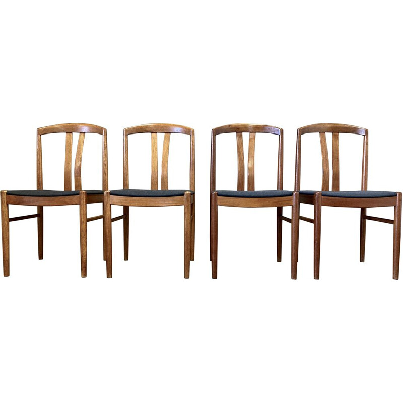 Ensemble de 4 chaises vintage teck estampille Johansson Sweden 1950