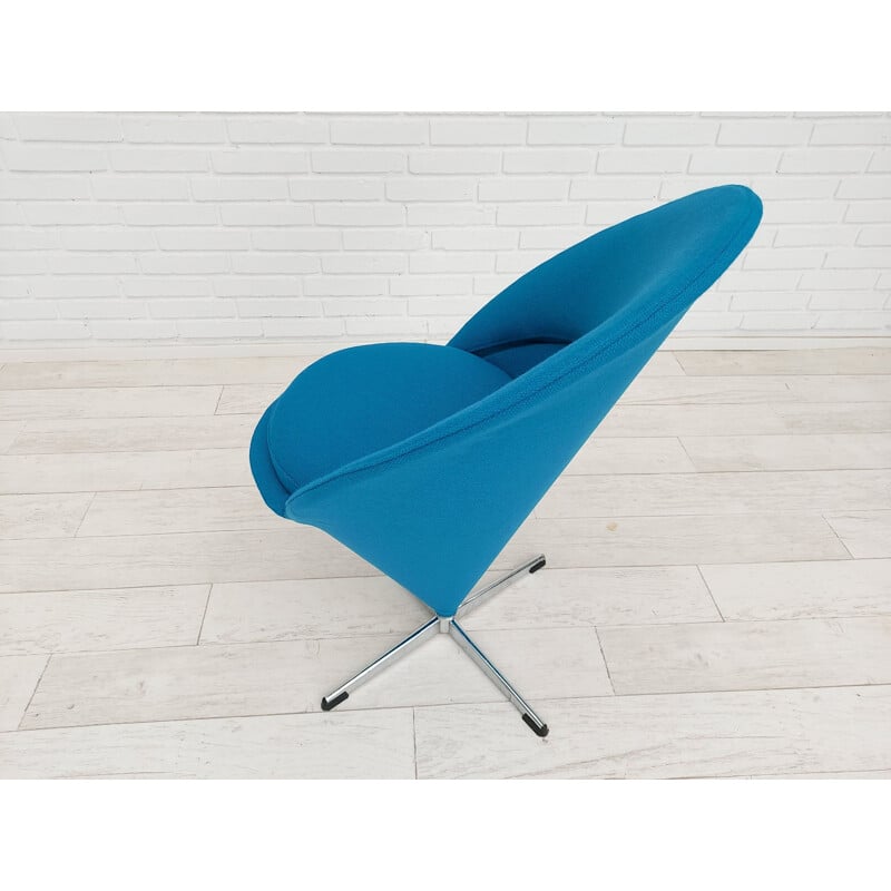 Vintage blue Cone chair by Verner Panton Danish 1970s