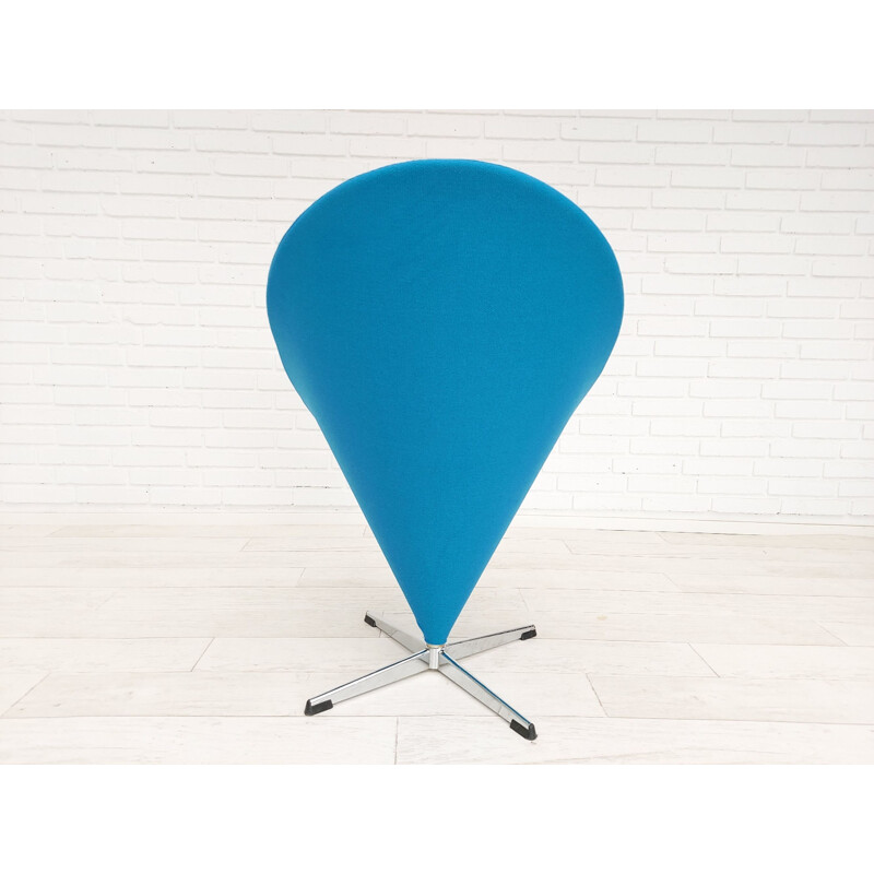 Vintage blue Cone chair by Verner Panton Danish 1970s