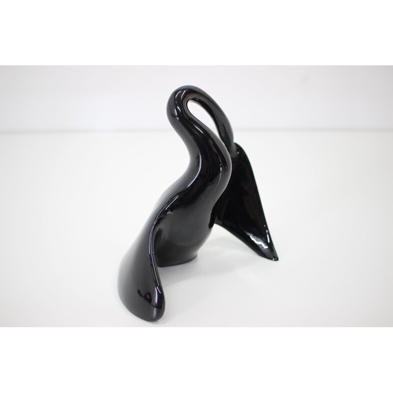 Vintage porcelain swan by Miroslav Smutný, Czechoslovakia 1960