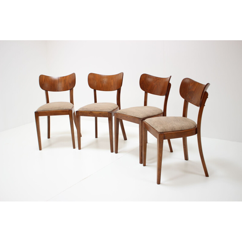 Set of 4 vintage dining chairs by Jindřich Halabala, 1960s
