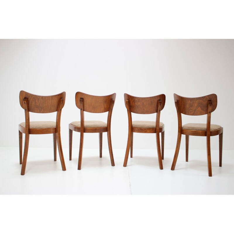 Ensemble de 4 chaises vintage par Jindřich Halabala 1960