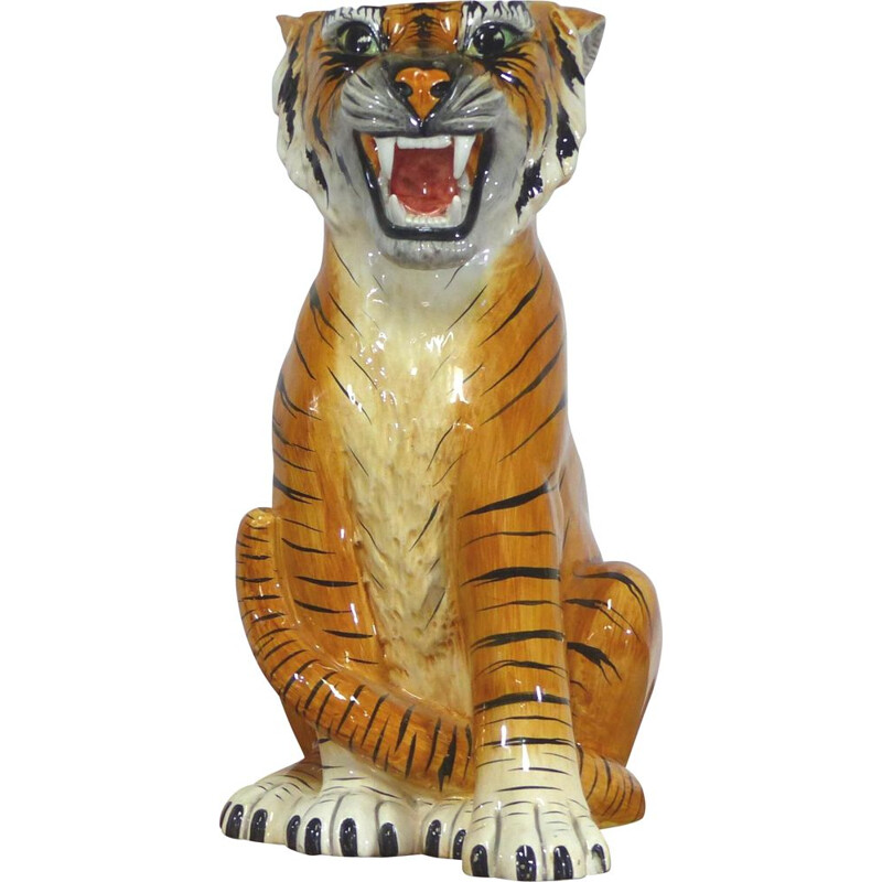 Vintage Umbrella jar tiger 1970 