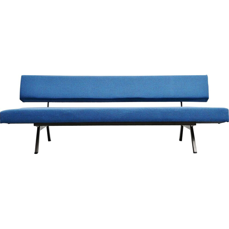 Vintage blue daybed sofa Dutch 1960