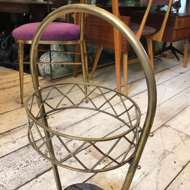 Mid-Century Brass and Marble Umbrella Stand 1950s