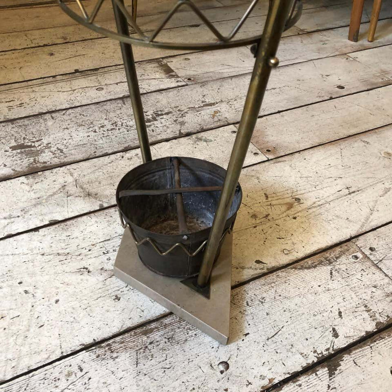 Mid-Century Brass and Marble Umbrella Stand 1950s