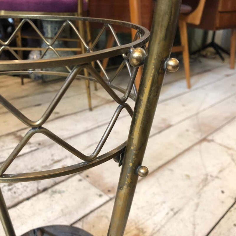 Mid-Century Brass and Marble Umbrella Stand 1950s