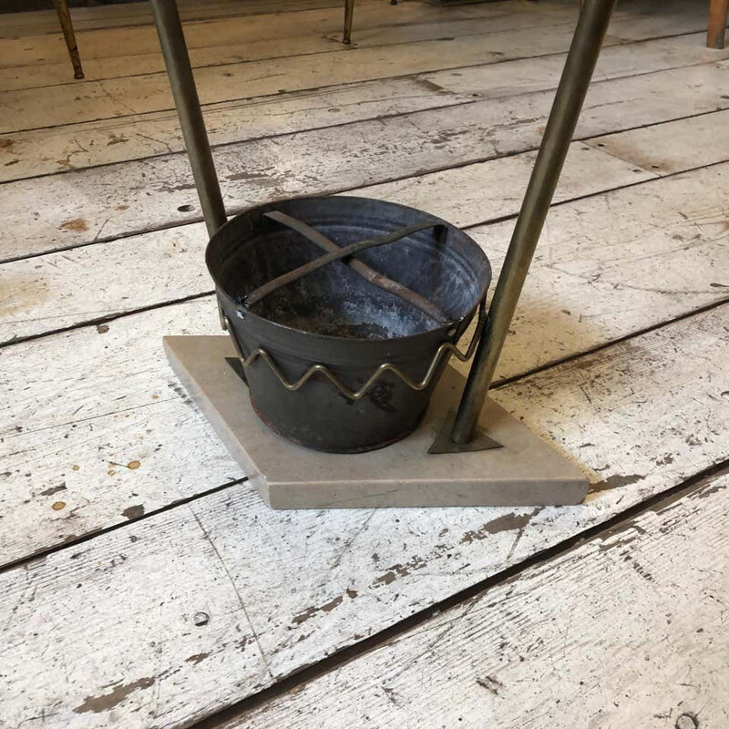 Mid-Century Brass and Marble Umbrella Stand 1950s