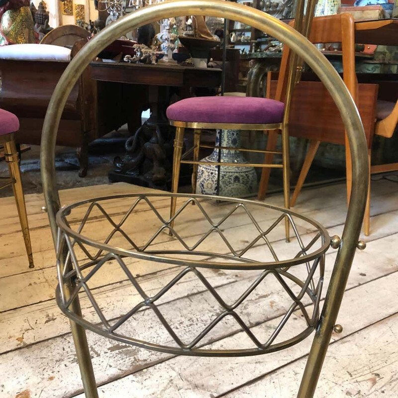 Mid-Century Brass and Marble Umbrella Stand 1950s