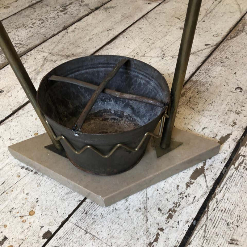 Mid-Century Brass and Marble Umbrella Stand 1950s