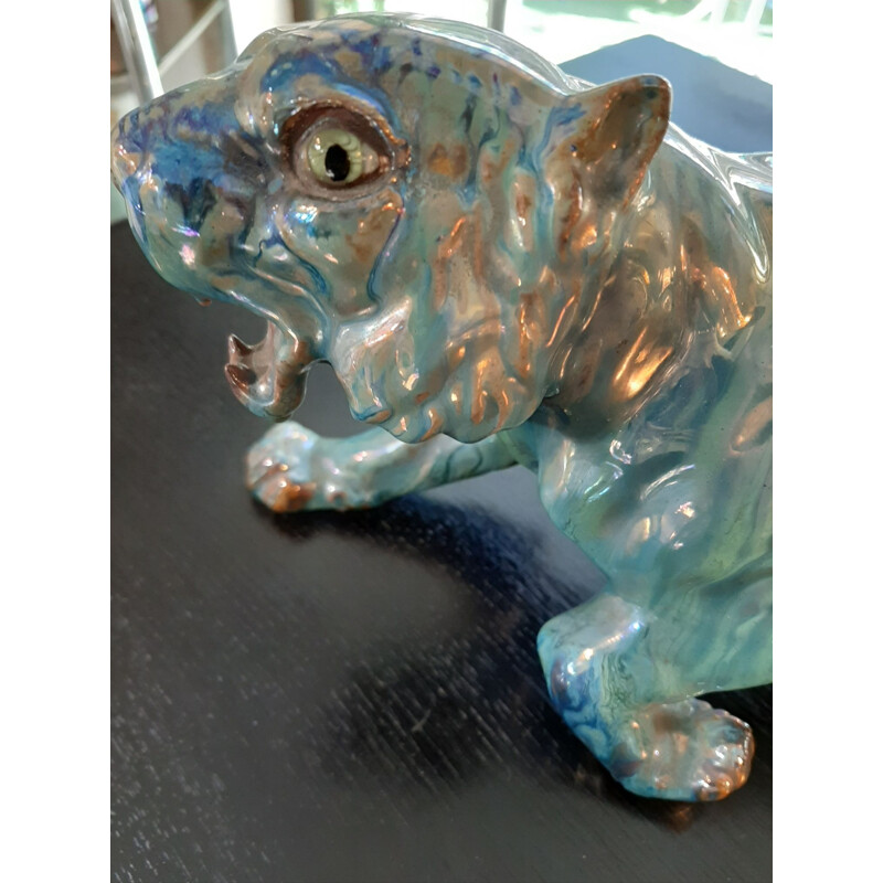 Vintage art nouveau panther sculpture from Rambervillers