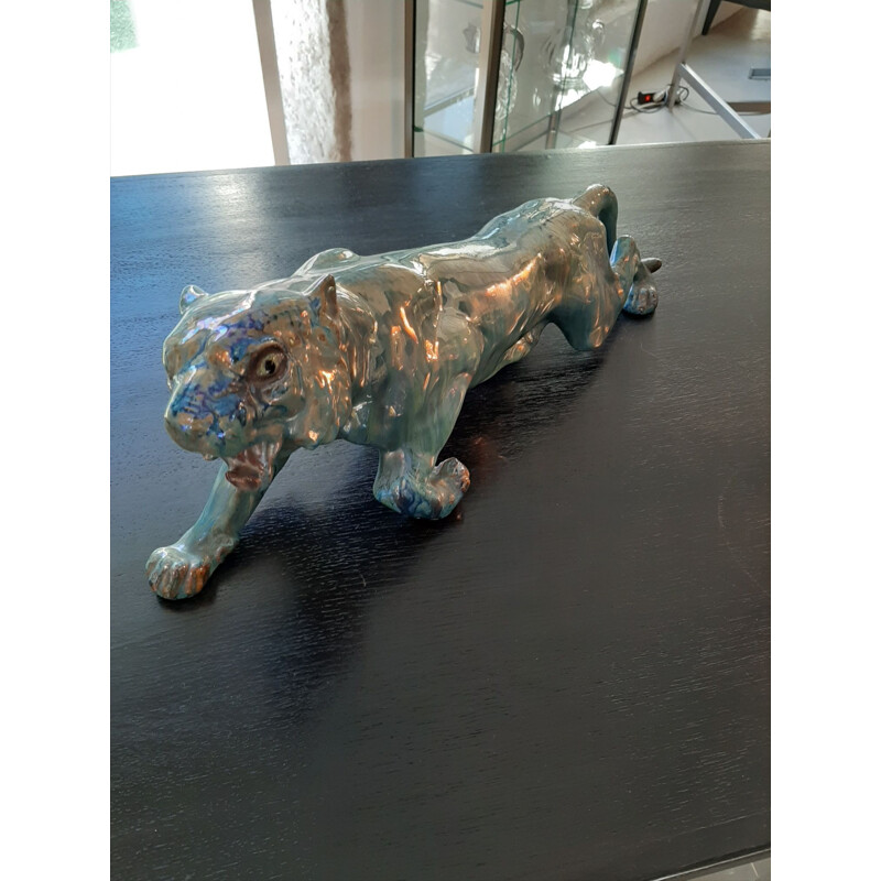 Vintage art nouveau panther sculpture from Rambervillers