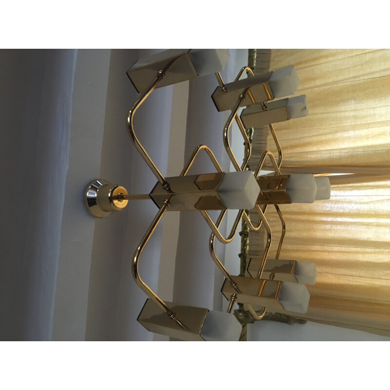 Vintage chandelier Gaetano Sciolari Italian 1970 