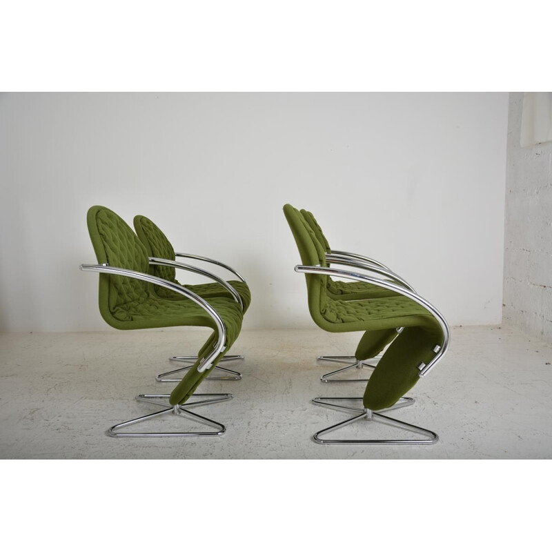 Suite de 4 chaises vintage  'System 123' par Verner Panton Fritz Hansen De Luxe Danemark  1970