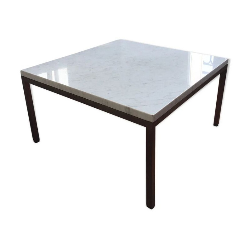 Table basse vintage carrée marbre par Florence Knoll, 1970