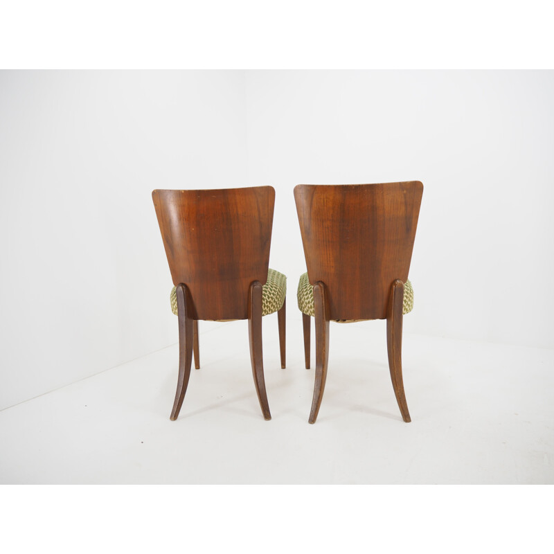 Pair of vintage Dining Chairs H-214 for UP Závody Art Deco Jindrich Halabala 1940s