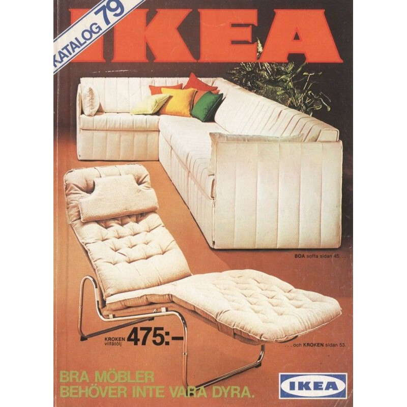 Paire de chaises longues "Kroken" Ikea en coton beige, Christer BLOMQUIST - 1970