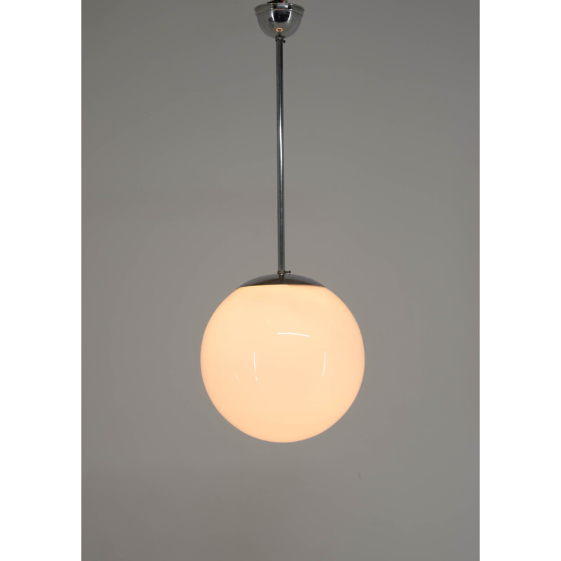 Lámpara de suspensión minimalista vintage Bauhaus cromada, 1930