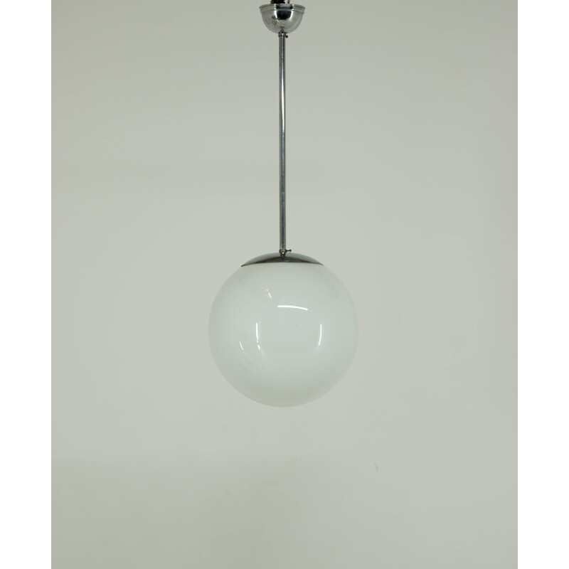 Minimalistische vintage Bauhaus hanglamp in chroom, 1930