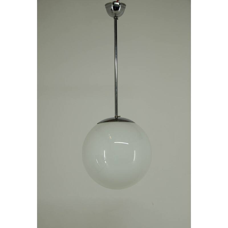 Suspension minimaliste vintage chromée de Bauhaus, 1930