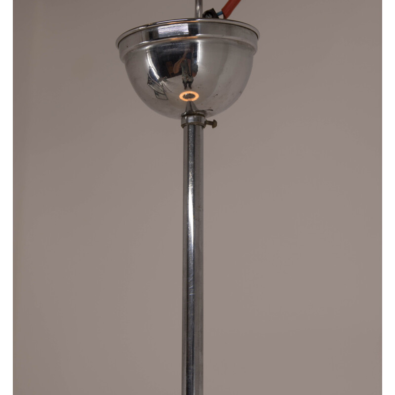 Lámpara de suspensión minimalista vintage Bauhaus cromada, 1930