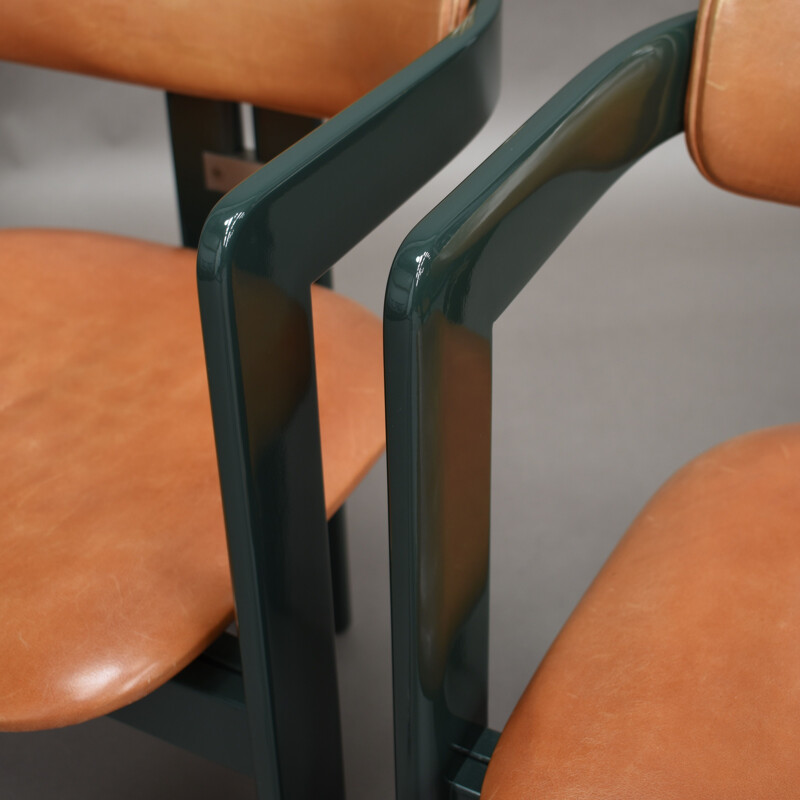 Set of 4 vintage green Pamplona chairs by Augusto Savini for Pozzi, Italy 1965