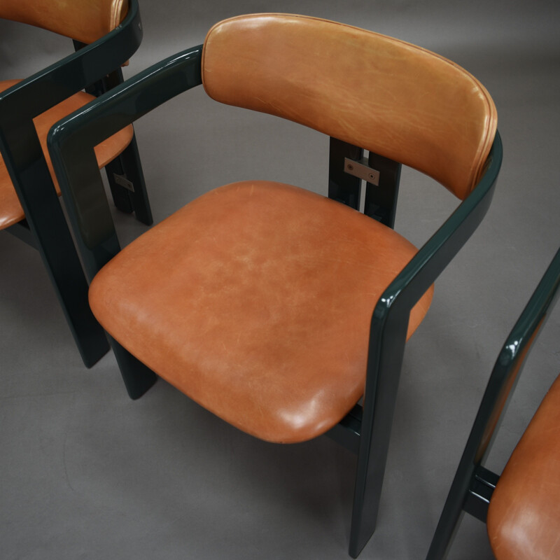 Set of 4 vintage green Pamplona chairs by Augusto Savini for Pozzi, Italy 1965