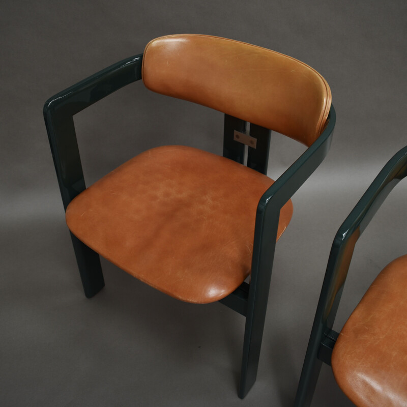 Ensemble de 4 chaises vintage Pamplona vert vintage par Augusto Savini pour Pozzi, Italie 1965