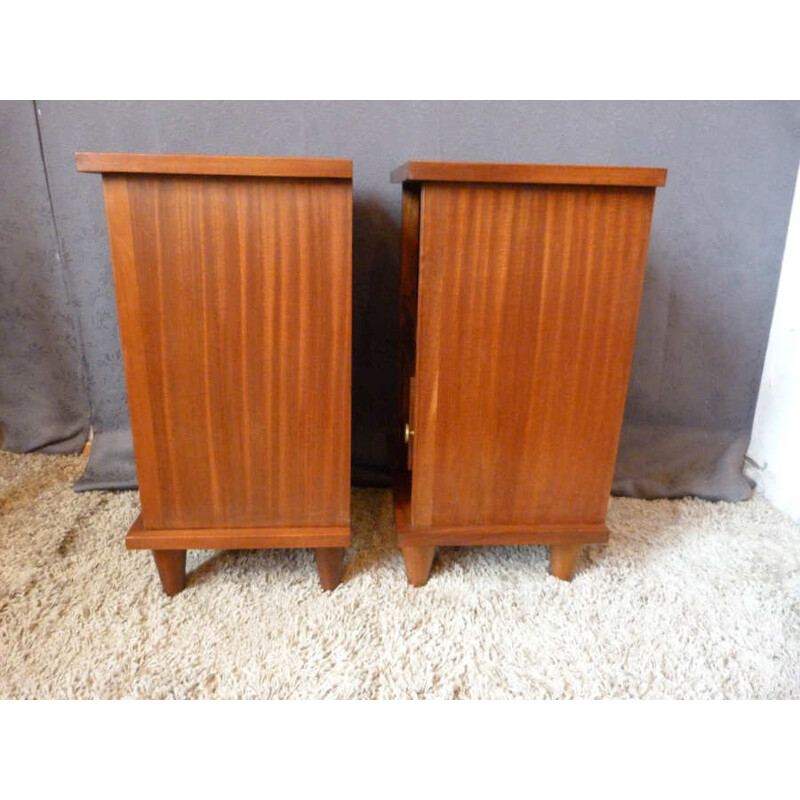 Pair of night stands in mahogany - 1950s