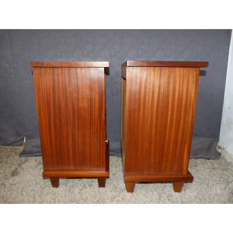 Pair of night stands in mahogany - 1950s