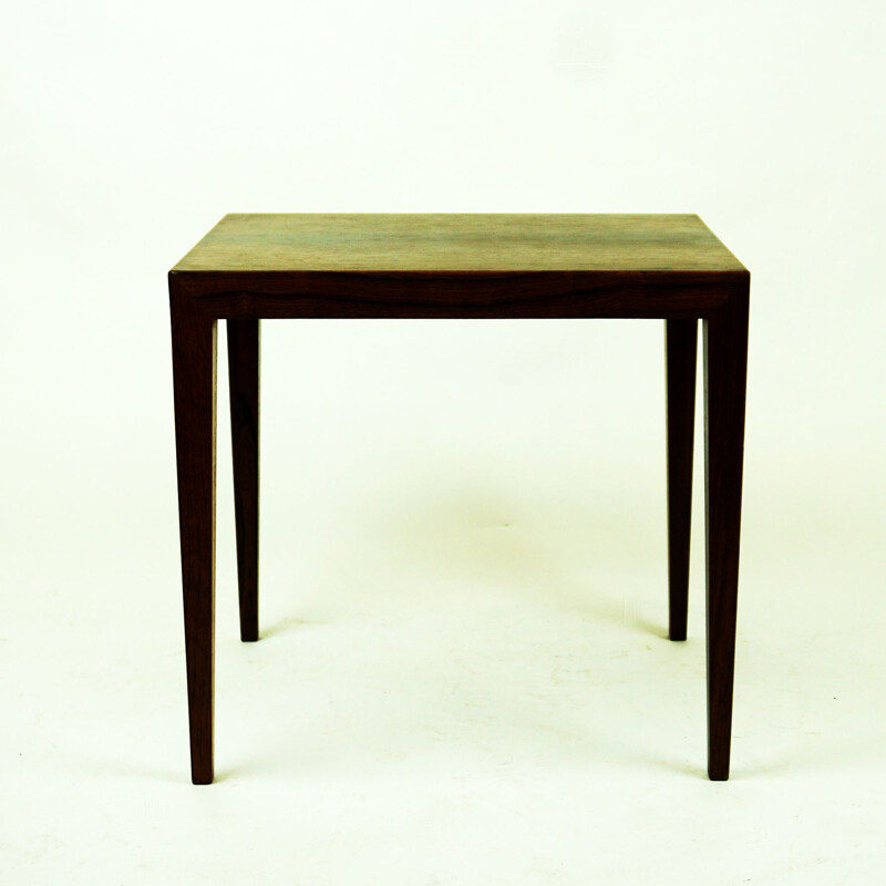Vintage Rosewood Side Table by Severin Hansen for Haslev Danish 1960