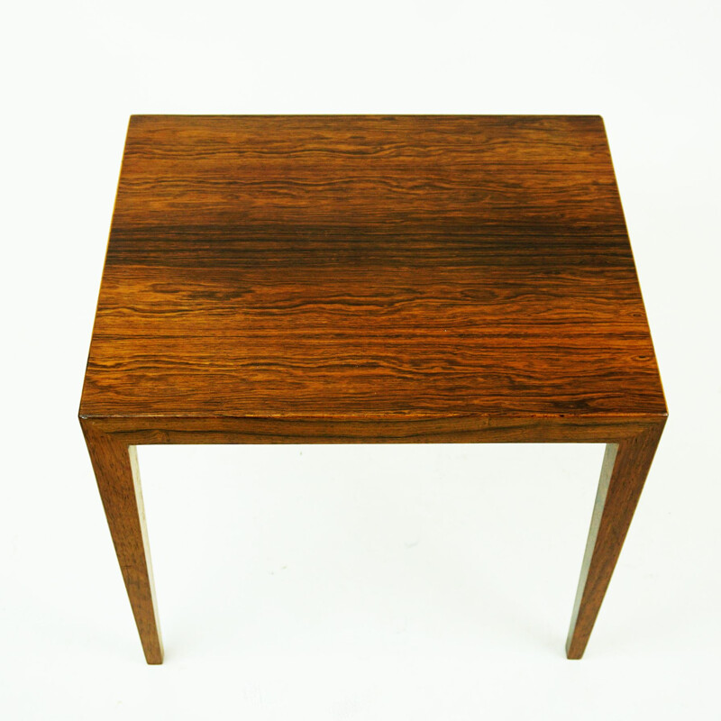 Vintage Rosewood Side Table by Severin Hansen for Haslev Danish 1960