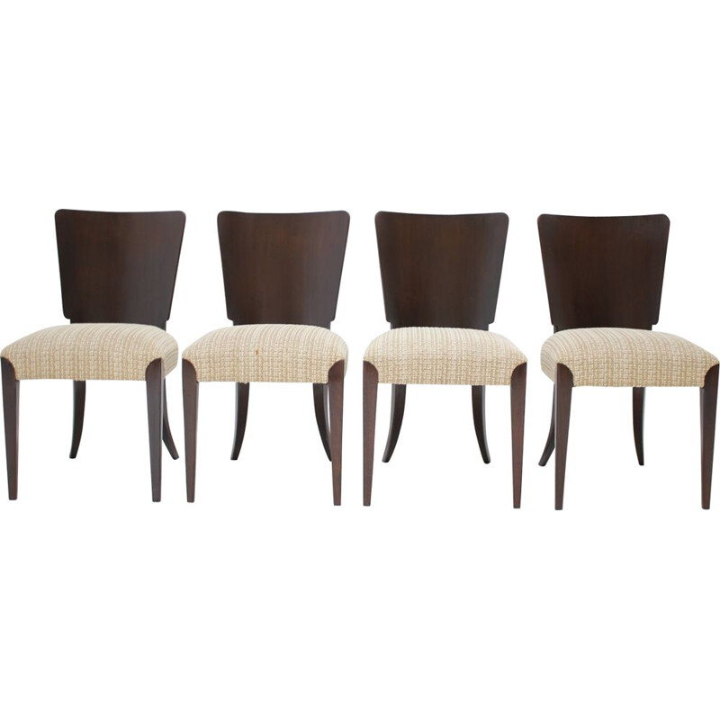 Set of 4 Vintage  dining chairs H-214 by Jindrich Halabala for UP Závody Art Deco