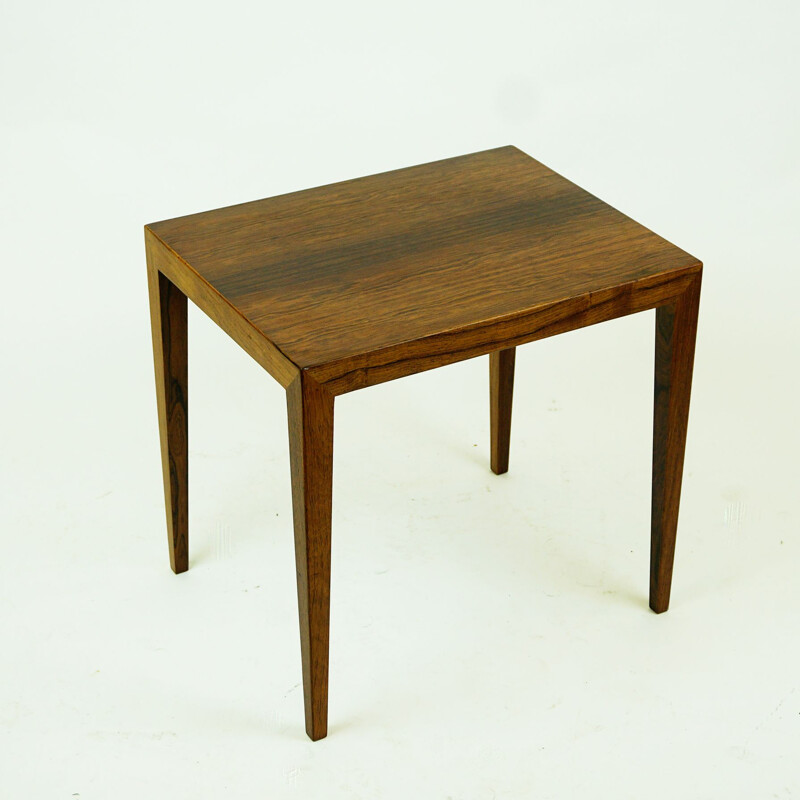 Vintage Rosewood Side Table by Severin Hansen for Haslev Danish 1960