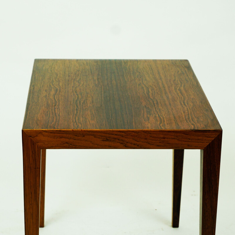 Vintage Rosewood Side Table by Severin Hansen for Haslev Danish 1960