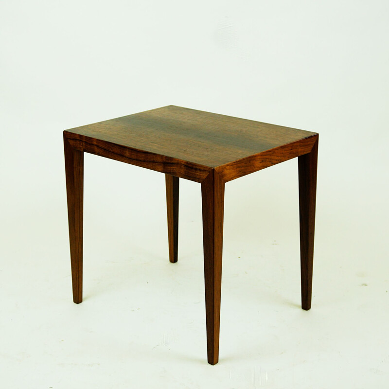 Vintage Rosewood Side Table by Severin Hansen for Haslev Danish 1960