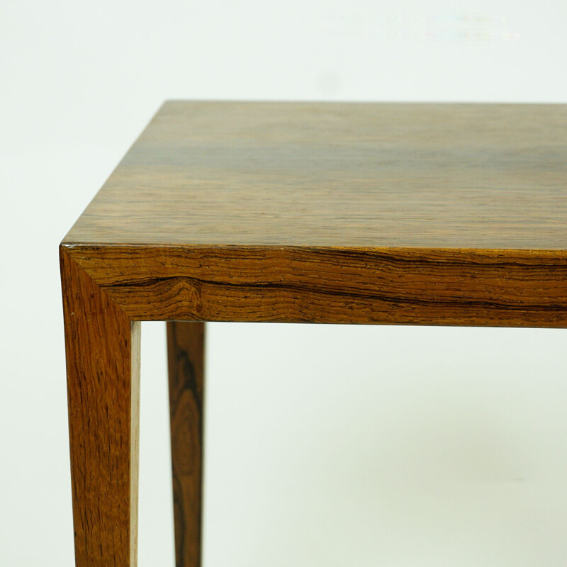 Vintage Rosewood Side Table by Severin Hansen for Haslev Danish 1960