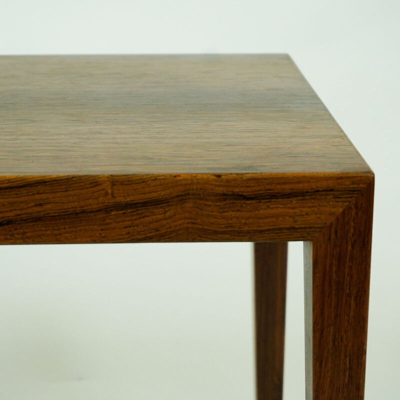 Vintage Rosewood Side Table by Severin Hansen for Haslev Danish 1960