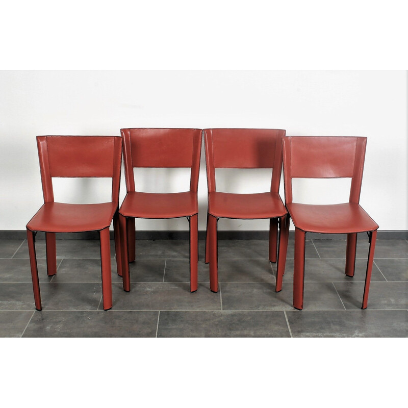 Set of 4 vintage S91 chairs by Fasem