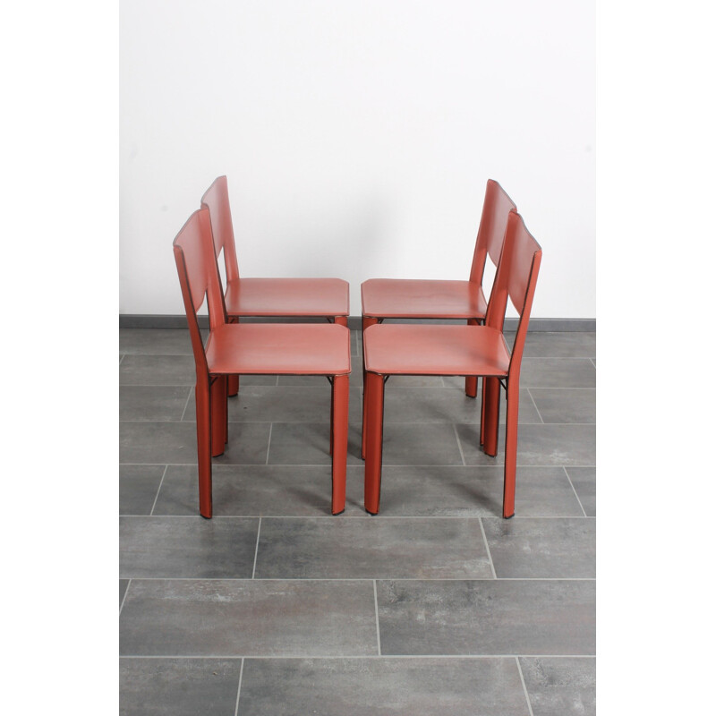 Set of 4 vintage S91 chairs by Fasem