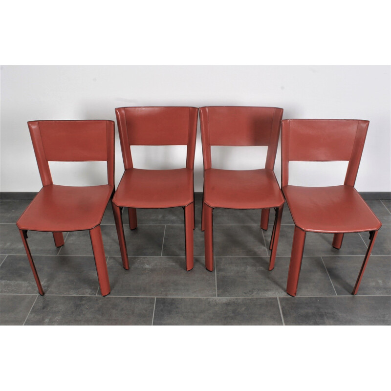 Set of 4 vintage S91 chairs by Fasem