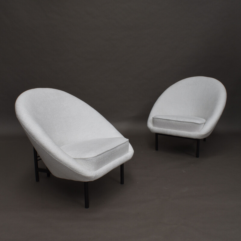 Pair of vintage f115 easy chairs by Theo Ruth for Artifirt Netherlands 1958